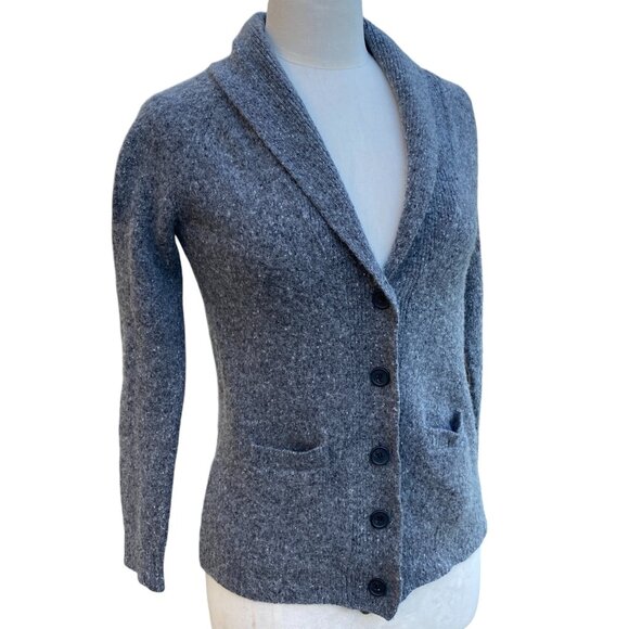 J Crew Factory Lambs Wool Grandpa Cardigan Shawl Nostalgia Academia Preppy-S - Picture 1 of 12